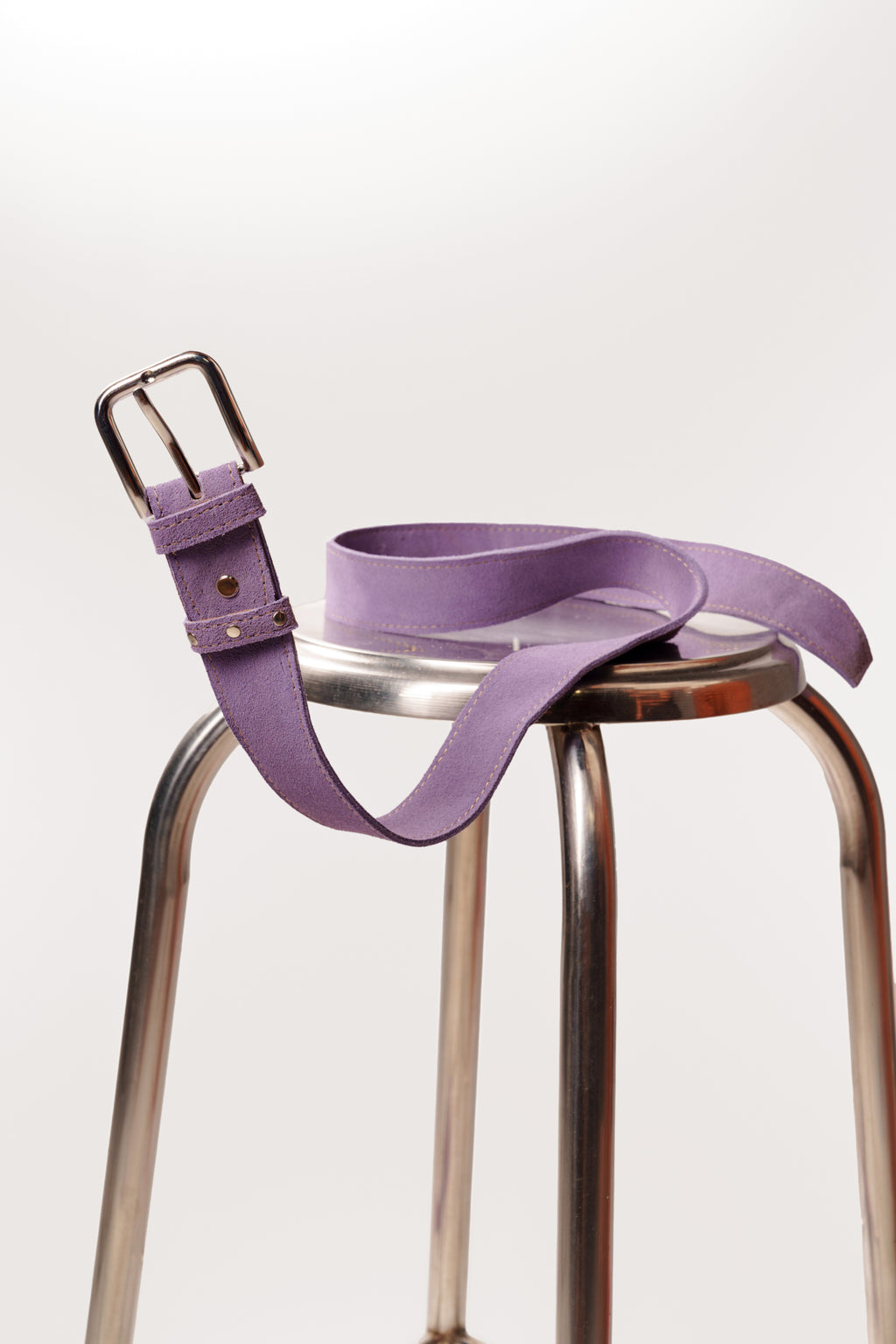 Hue Suede Leather Belt Purple Zing