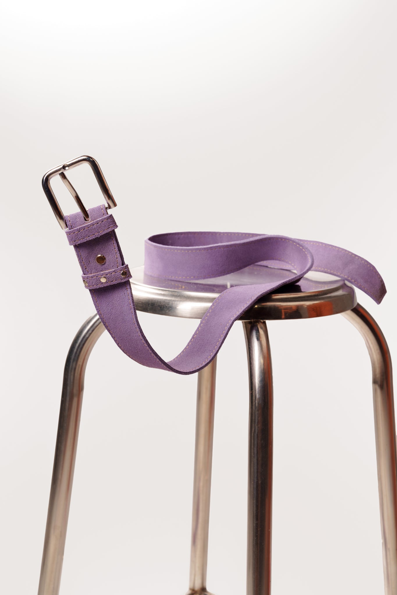 Hue Suede Leather Belt Purple Zing