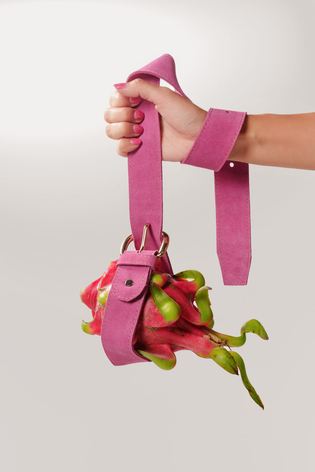 Hue Suede Leather Belt Ultra Fuschia
